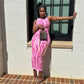 Pink acid wash dress