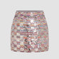 Patchy Sequin Mini Skirt